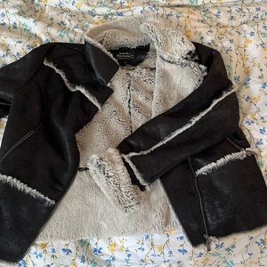 Faux fur leather jacket